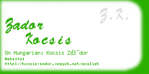 zador kocsis business card